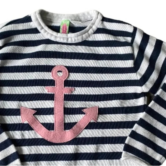 SOPHIE & SAM BOUTIQUE EUC GIRLS COTTON BLUE WHITE SWEATER TOP SHIRT SIZE 7 8 - Picture 6 of 6